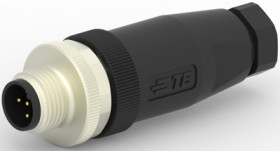 Plug, 5 pole, screw connection, screw locking, straight, T4111001051-000