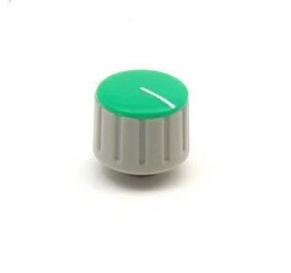 Gałka do potencjometru na oś 6mm - 18x13mm - szara, zielony znacznik - GS18