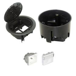 EFAPEL FLOOR BOX puszka podłogowa okrągła EFAPEL 1x gniazdo 230V z/u + 1x gniazdo RJ45 kat. 5e UTP nieekranowane