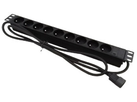Listwa zasilająca rack 19 cali PDU gniazdo 9 x CEE 7/5 wtyk IEC320 C14
