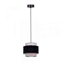 Lampa wisząca ETELA , podwójny czarno szary klosz na E27 do salonu K-5170 Kaja Lighting
