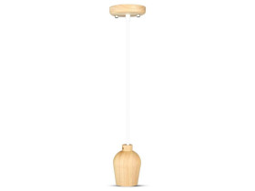 VT-7778 Lampa wisząca drewno biały przewód 3720 V-TAC