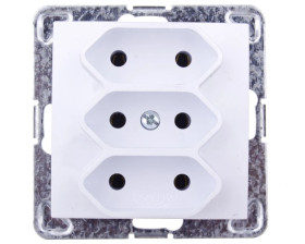 IMPRESJA Gniazdo potrójne b/u 2,5A EURO białe GP-3Y/m/00
