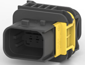 Plug, unequipped, 8 pole, straight, 2 rows, black, 1-1564512-1