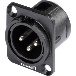 Hicon HI-X3DM-M XLR Connector Sleeve Plug 3 Pins Black 1 pc