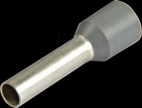 460612 Bootlace ferrules, dia. 4.0 mm², 20 mm, grey, pack of 100