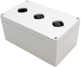 PC push button enclosure, (L x W x H) 201 x 119 x 89 mm, light gray (RAL 7035), IP66, 1554PB3