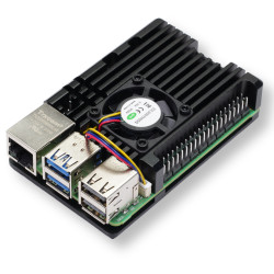 Aluminum case for Raspberry Pi 5 with PWM controlled efficient fan