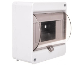 Rozdzielnica modułowa 1x6 natynkowa IP20 z klapką dymną i zaciskami S-6+SZYBKA+N+PE 8005843 ENE-00319