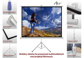 EKRAN RĘCZNY NA STATYWIE 4:3 84 170x127cm TS-84 4:3 ART