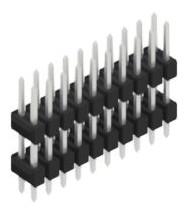 Pin header, 20 pole, pitch 2.54 mm, straight, black, 10057126