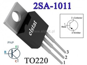 Tranzystor PNP 180V 1.5A 25W 120MHZ: TO220