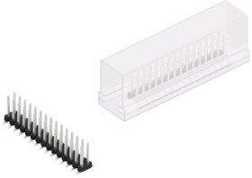 Pin header, 30 pole, pitch 2 mm, angled, black, SLY8SMD06230ZSM