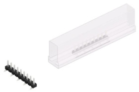 Pin header, 9 pole, pitch 2.54 mm, angled, black, SLLP5SMD0389ZSM