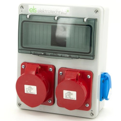 Rozdzielnica budowlana 32A/5 + 16A/5 + 2*GS 230V, obudowa naścienna, niewyposażona, 8NO211