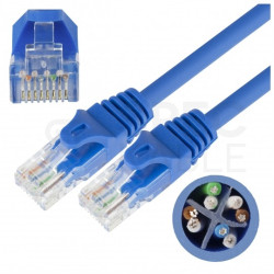 Patchcord UTP kat.6 kabel sieciowy LAN 2x RJ45 linka PVC niebieski 1m NEKU