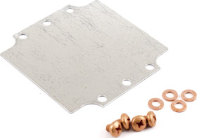 Mounting plate, steel, (L x W x H) 108 x 107 x 1 mm, natural, for 1590ZGRP121, 1590ZGRP121PL