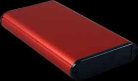 Aluminum enclosure, (L x W x H) 120 x 72 x 19 mm, red, IP54, 1455B1202RD
