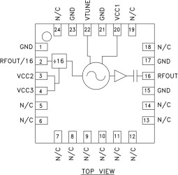 SMT VCO with Divide-by-16, 23.8 - 24.8 GHz