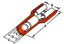 Konektor płaski Żeński 6.35 x 0.81mm długość 22.6mm Izolacja: Izolowane Cyna