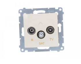 Simon 54 Gniazdo antenowe RD/TV/SAT przelotowe kremowe DASP.01/41