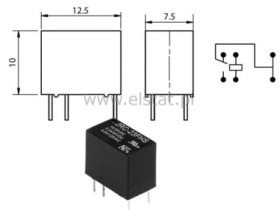 Przekaźnik 1x styk przeł. 5V 1A JRC23-FHS1 HFD23
