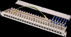 J02022A0050 Patch panel, 19", 16-port, Cat. 6a, 1 U