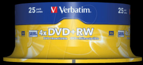 43489 Verbatim DVD+RW 4.7 GB, spindle of 25