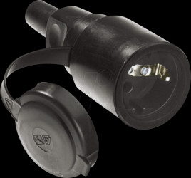 919.177 solid rubber coupler, black, with IP44 cover