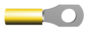Zacisk oczkowy rozmiar przewodu 6.6mm² Ø , M6 (1/4) izolowany średnica wew 6.73mm Żółty TE Connectivity