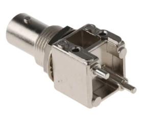 Złącze BNC, 50, 0 to 1GHz, Żeński, Przepust, Montaż na płytce drukowanej