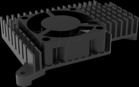 RB-HEATSINK5 Raspberry Pi 5B - heat sink + integrated fan, aluminum, black