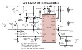 550kHz Synchronous Switching Regulator Controller Plus Linear Regulator Controller