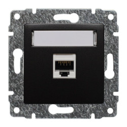 VENA Gniazdo komputerowe pojedyncze nieekranowane RJ45 antracyt 516161