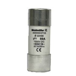Weidmüller 4000003733 FUSE WSFL 22X58 50A 1K5V GPV Bezpiecznik Zawartość 10 szt.
