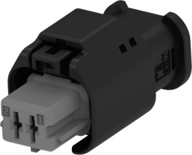 Socket, unequipped, 2 pole, straight, 1 row, gray, 1801175-3