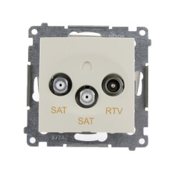 Gniazdo antenowe RTV+SAT+SAT kremowe DASK2.01/41 Kontakt Simon54