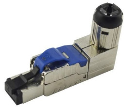 Wtyk modularny RJ-45 8p8c kat.6A drut FTP beznarzędziowy, kątowy 90 stopni