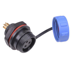 3 Pin Waterproof W13 Female Socket Panel Mount Connector IP68