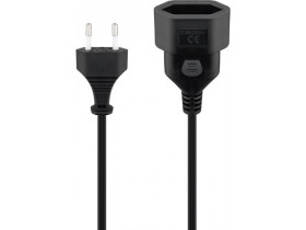 Przedłużacz Euro 3 m, Czarny