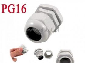 PG16 dławnica szara z nakrętką z uszczelką