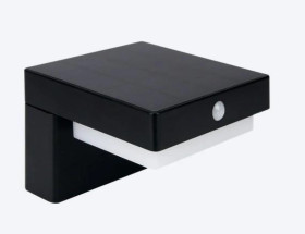 Oprawa Solarna Elewacyjna Suntis 3000K 220lm 2Ah USB-C Kwadrat IP54 Czarna 5 lat gwar.