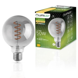 Żarówka Dekoracyjna Kulista LED E27 G95 6W = 50W 420lm 2200K Ciepła 360 Filament LUMILED GLOBE Smokey