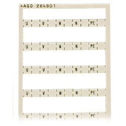 WAGO 264-901 5mm 50 Mini WSB Quick marking system U,V,W,N,PE 264 Ser White