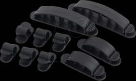 KAB0039 Cable organizer set, 10 pcs., black, self-adhesive