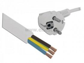 Kabel sieciowy jednostr. 3m ( 3x0.75mm) biały kąt.