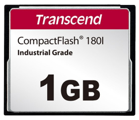 Karta pamięci flash CompactFlash, 1 GB, Transcend Tak CF180I SLC -25 → +85 (Extended Temp) °C, -40 → +85