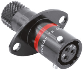 Złącze wielostykowe przemysłowe 3-pinowe, panelowe Gniazdo Souriau Sunbank by Eaton