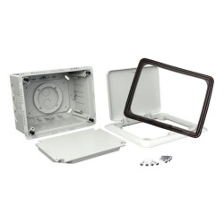 Puszka uniwersalna podtynkowa do dociepleń z drzwiczkami 156x196x86mm bezhalogenowa IP30 szara KOPOS