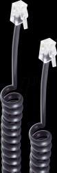 BS70135-5 Telephone handset spiral cable, 2x 4P4C, black, 5m